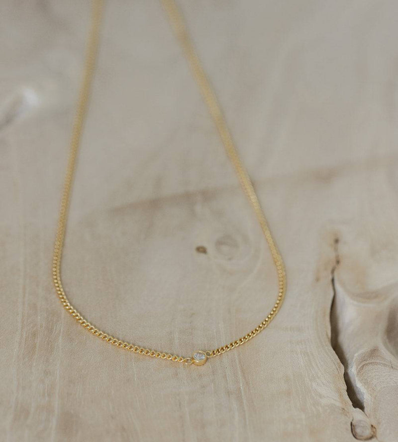 CCN025 Gold Solitaire Necklace