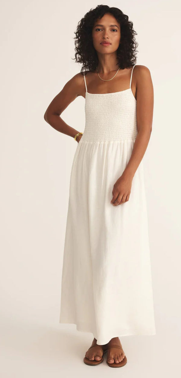 ZD252649 Bayside Linen Maxi Dress -White
