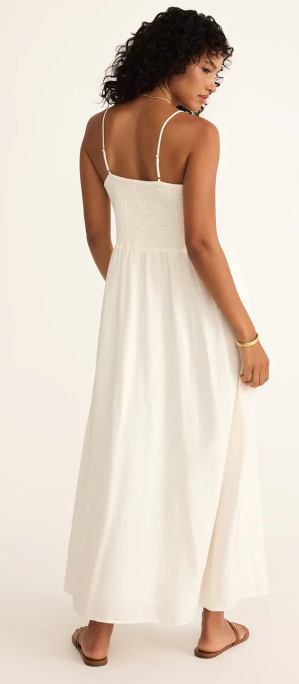 ZD252649 Bayside Linen Maxi Dress -White