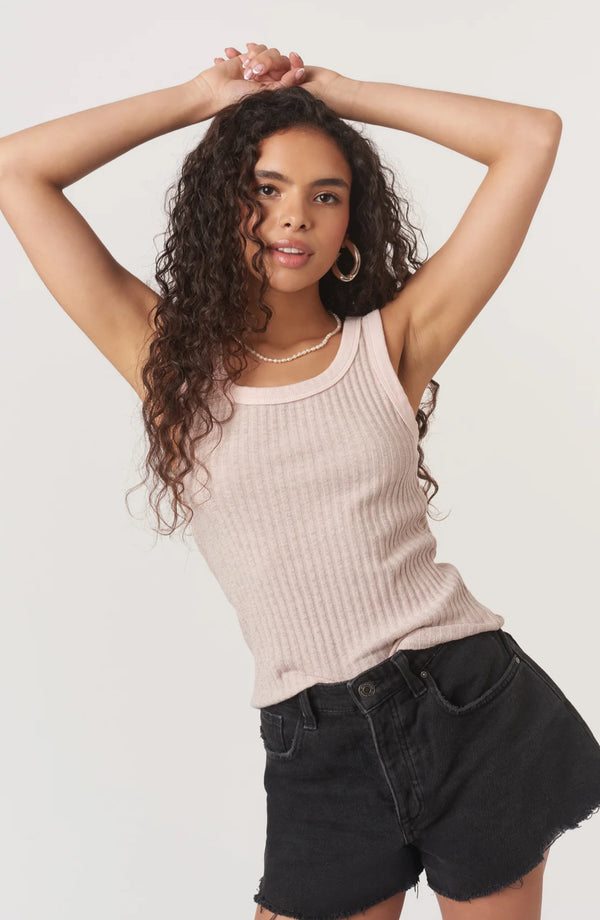 963416- Cooper Rib Knit Tank/ Cameo Rose