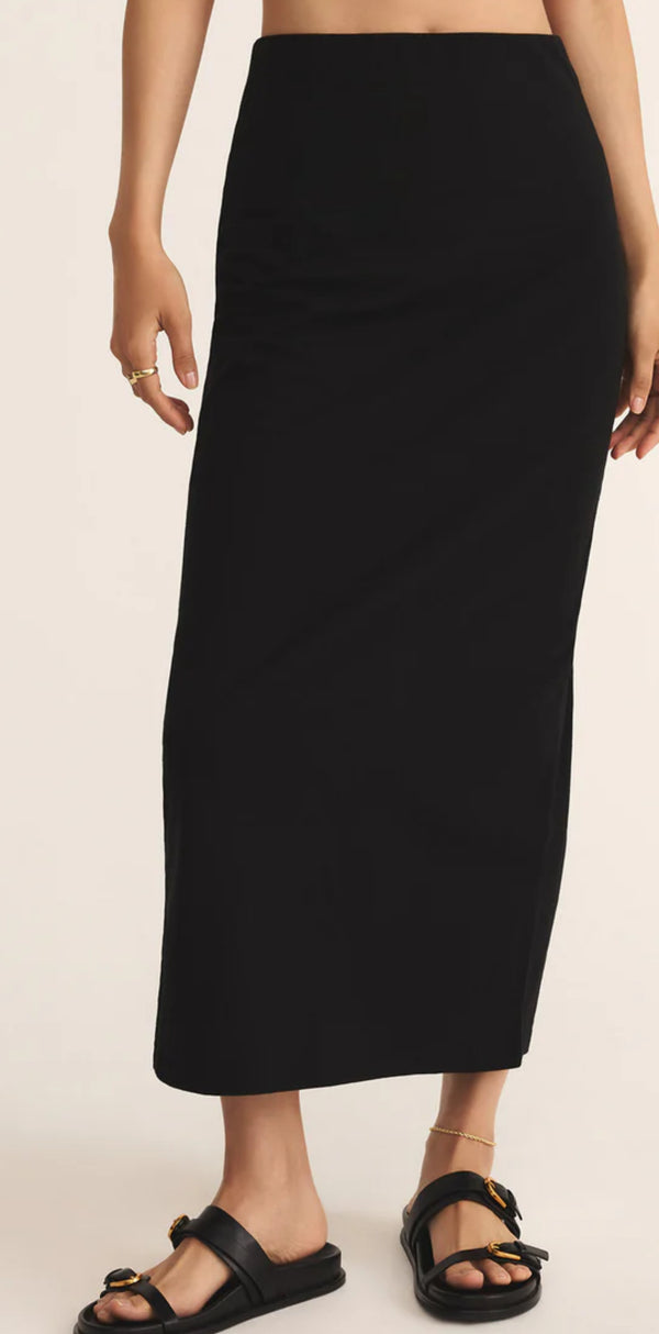 ZK251318 Gail Midi Skirt - True Black