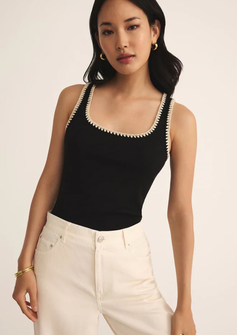ZT252706 Jaidynn Whipstitch Rib Tank
