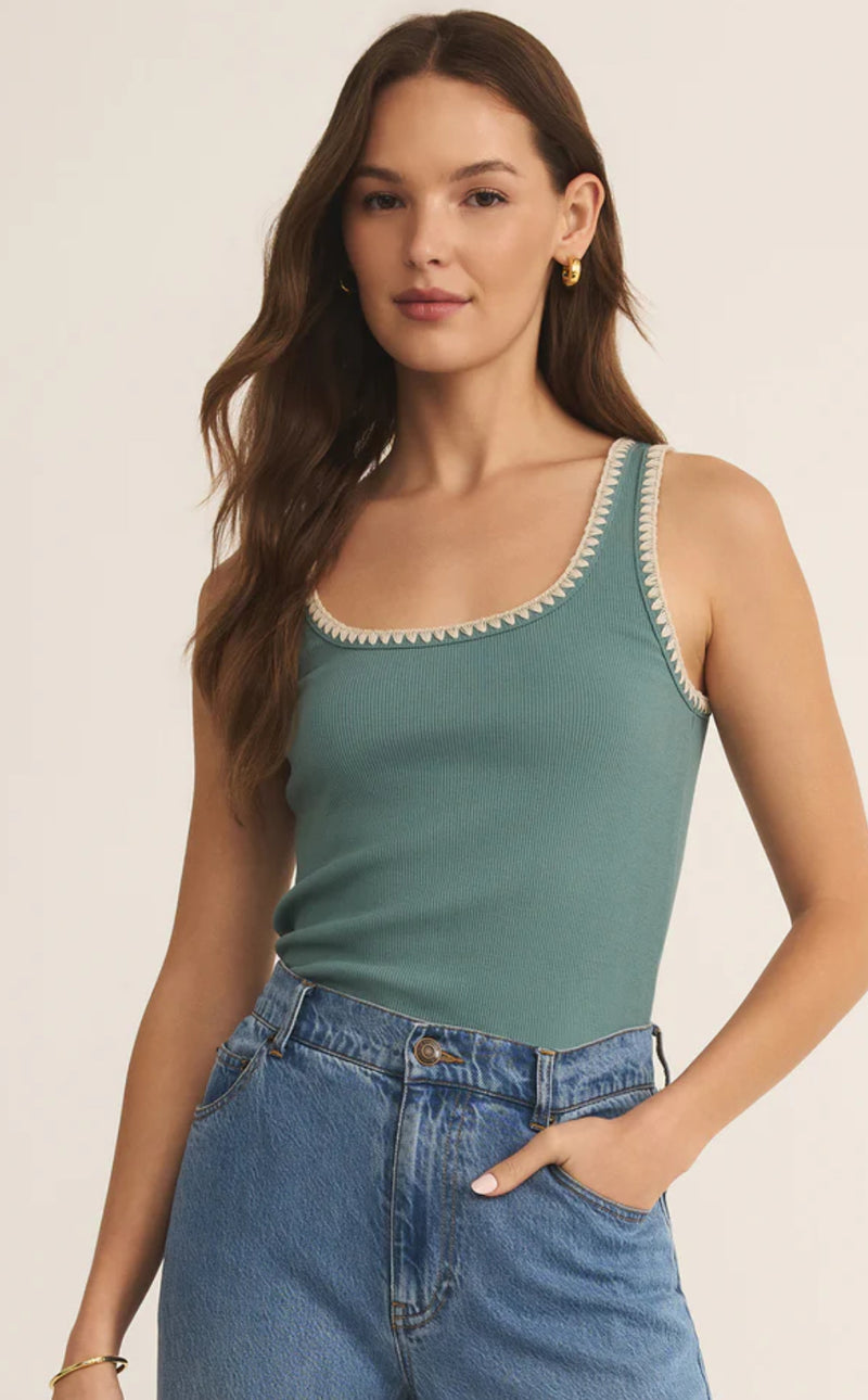 ZT252706 Jaidynn Whipstitch Rib Tank