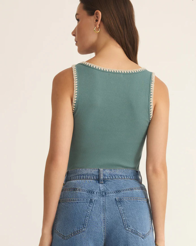ZT252706 Jaidynn Whipstitch Rib Tank