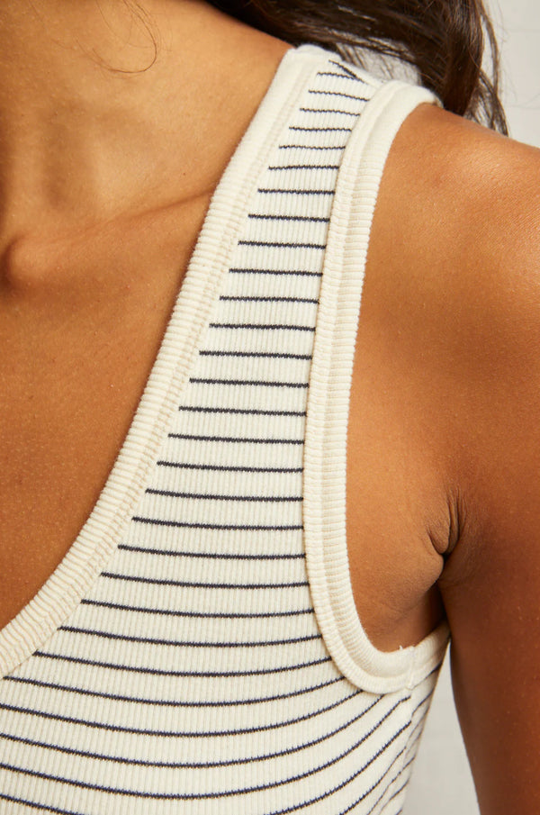 T29 Maria- Striped Rib Tank/Navy Stripe