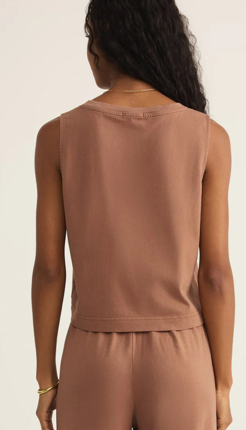 ZT242656 Sloane V-Neck Top - Teakwood