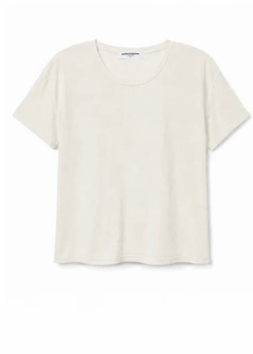 T68-HARLEY Cotton SS Boxy Tee- Bright Ivory