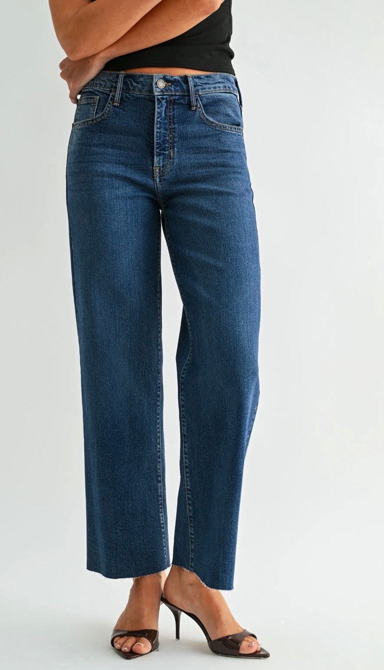 BP494 Scissor Cut Straight Leg Jean- Dark Wash
