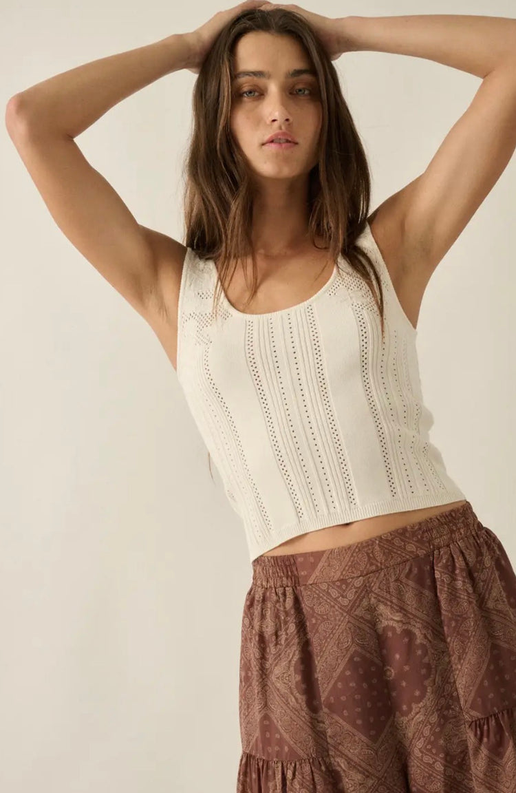 UTC1433 Ribbed Pointelle Tank