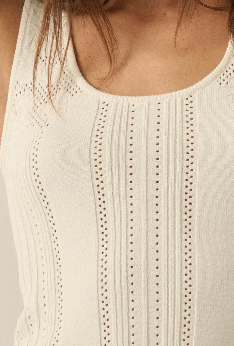 UTC1433 Ribbed Pointelle Tank