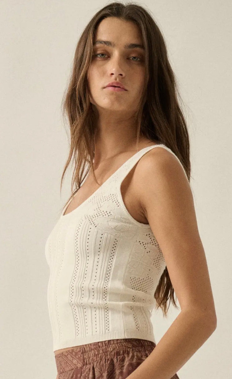 UTC1433 Ribbed Pointelle Tank