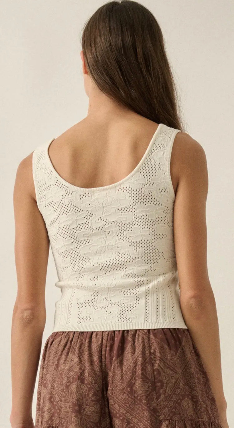 UTC1433 Ribbed Pointelle Tank