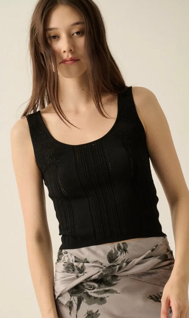 UTC1433 Ribbed Pointelle Tank