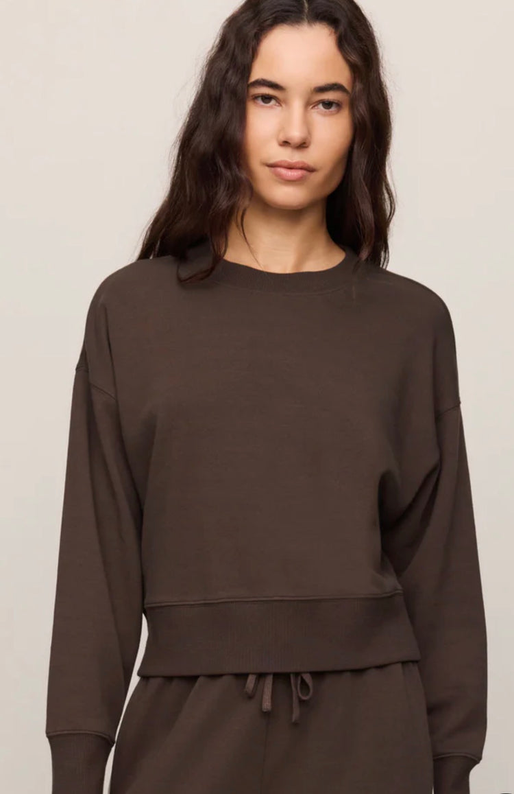 ZVT263584 Comeback Sweatshirt- Dark Chocolate
