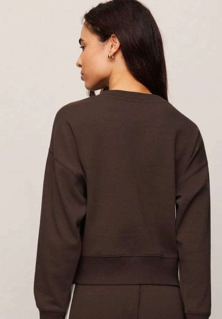 ZVT263584 Comeback Sweatshirt- Dark Chocolate