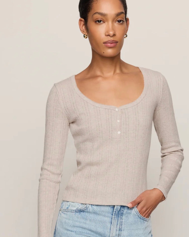 ZT263278 Audri Scalloped Pointelle Top