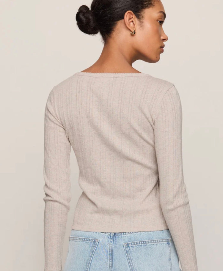 ZT263278 Audri Scalloped Pointelle Top