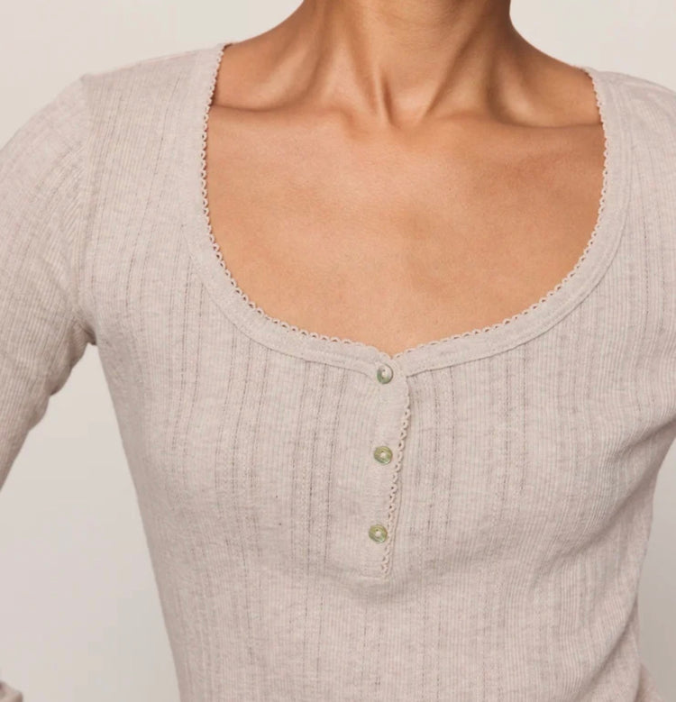 ZT263278 Audri Scalloped Pointelle Top