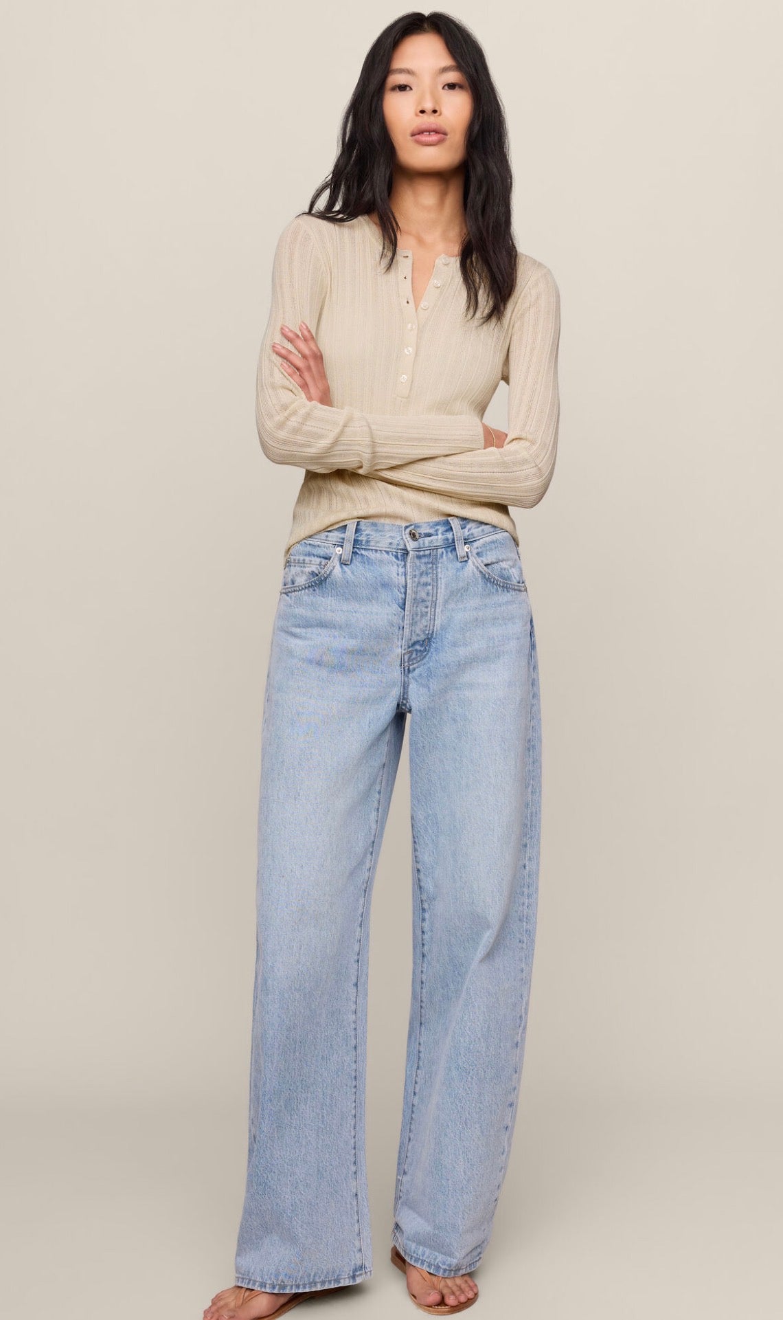 ZW263440 Rowena Fine Knit Henley