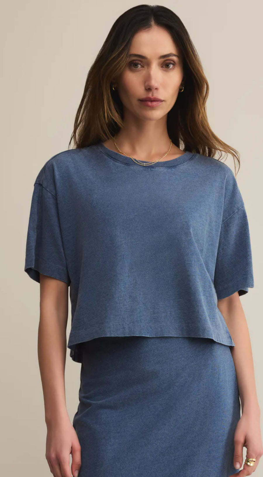 トップス SECRET ZT253199 On The Go Jersey Denim Tee – Kate and Hale Shop