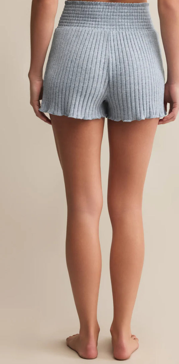 ZLS253822 Dawn Smocked Rib Short/Light Denim