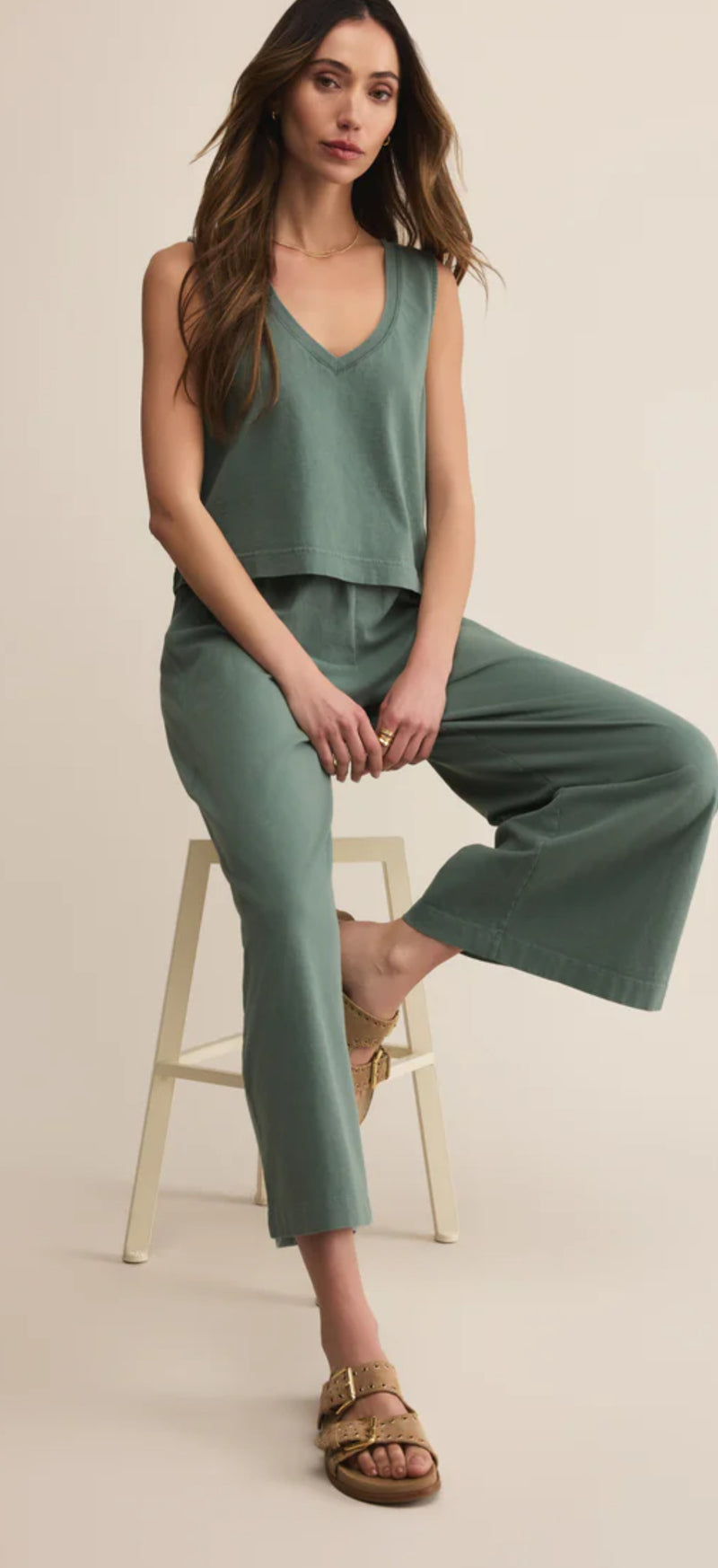 ZP253841 Scout Jersey Crop Flare Pant- Hunter Green
