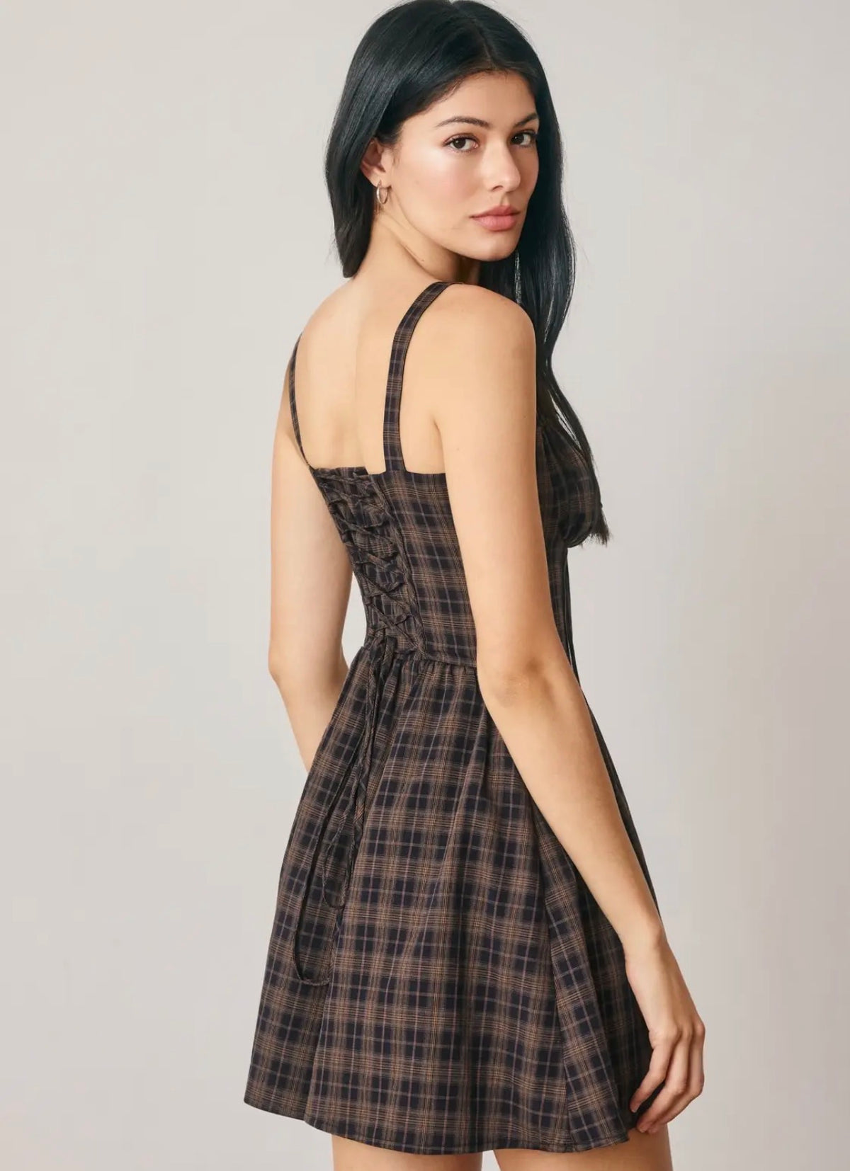 FD12574-CP974 Plaid Sweetheart Dress
