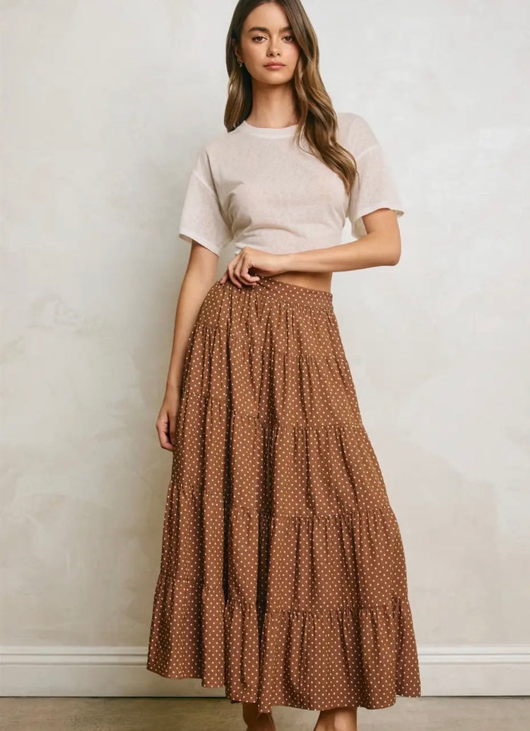 FS13785-Polka Dot Tiered Skirt