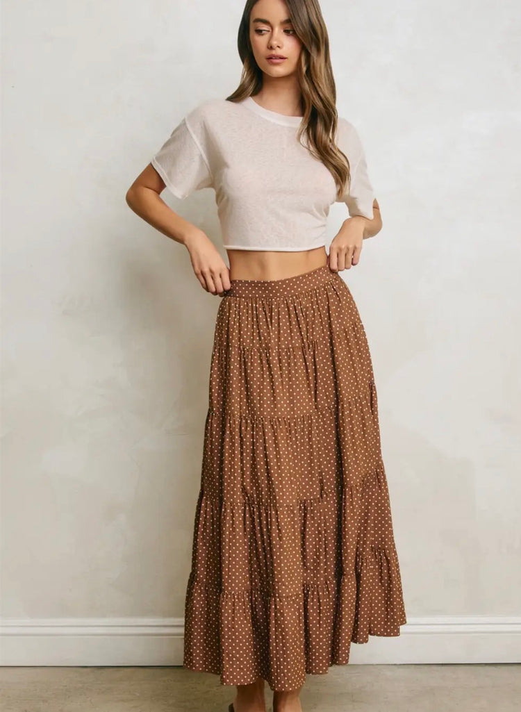 FS13785-Polka Dot Tiered Skirt