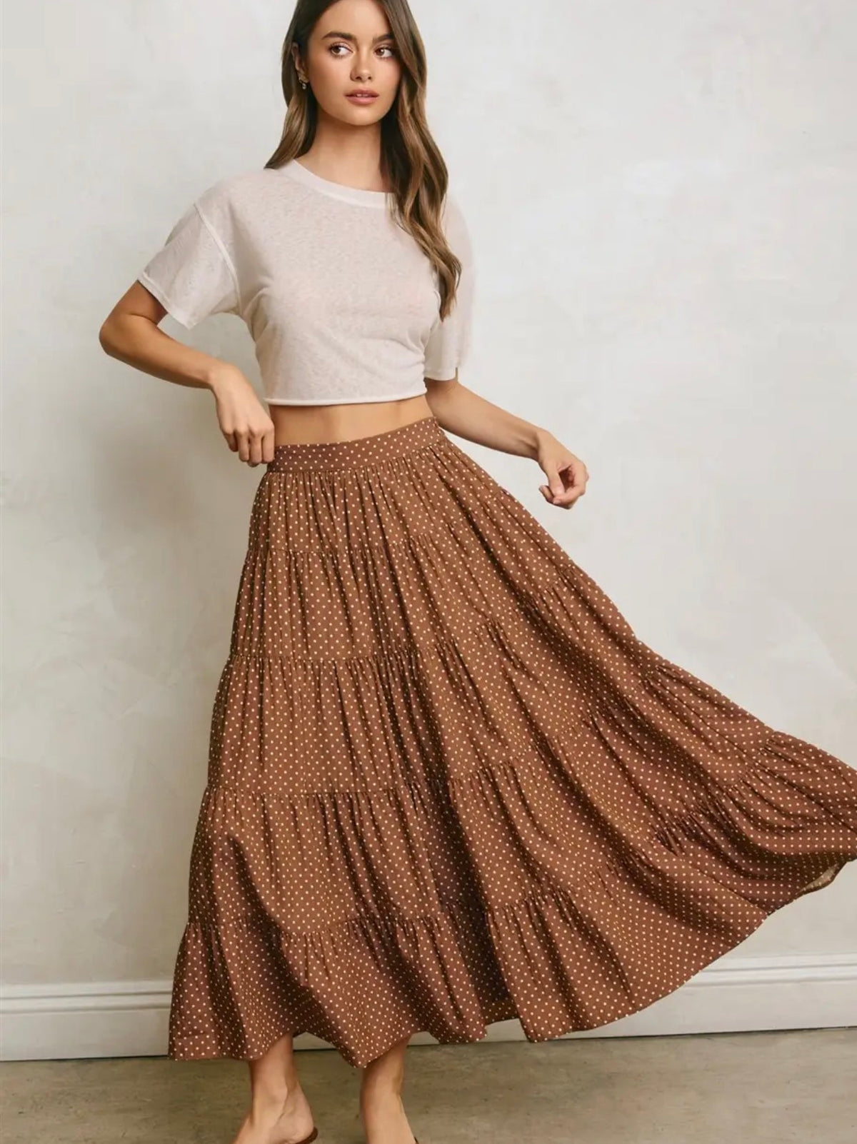 FS13785-Polka Dot Tiered Skirt