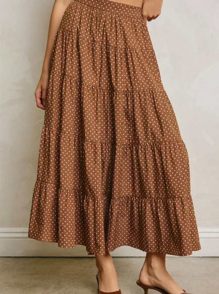 FS13785-Polka Dot Tiered Skirt