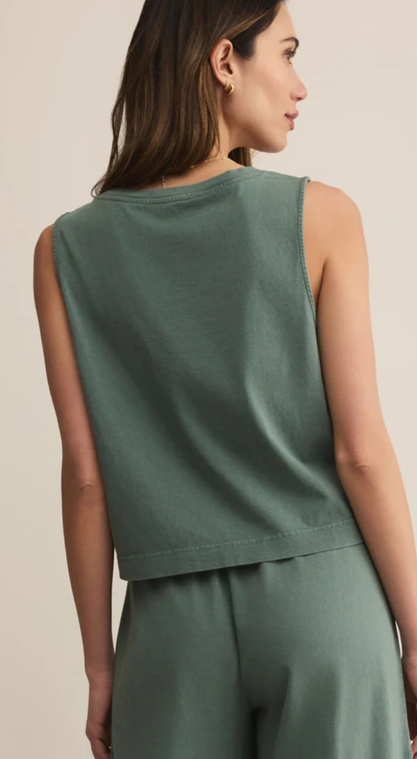ZT253828 Sloane V-Neck Jersey Top- Hunter Green