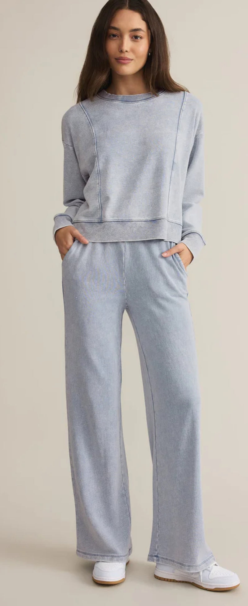 ZP253843 Hunter Knit Denim Pant-Washed Indigo