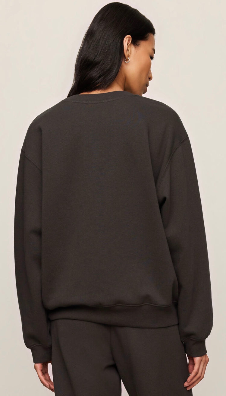 ZT254924 Classic Boyfriend Sweatshirt- Ash Black