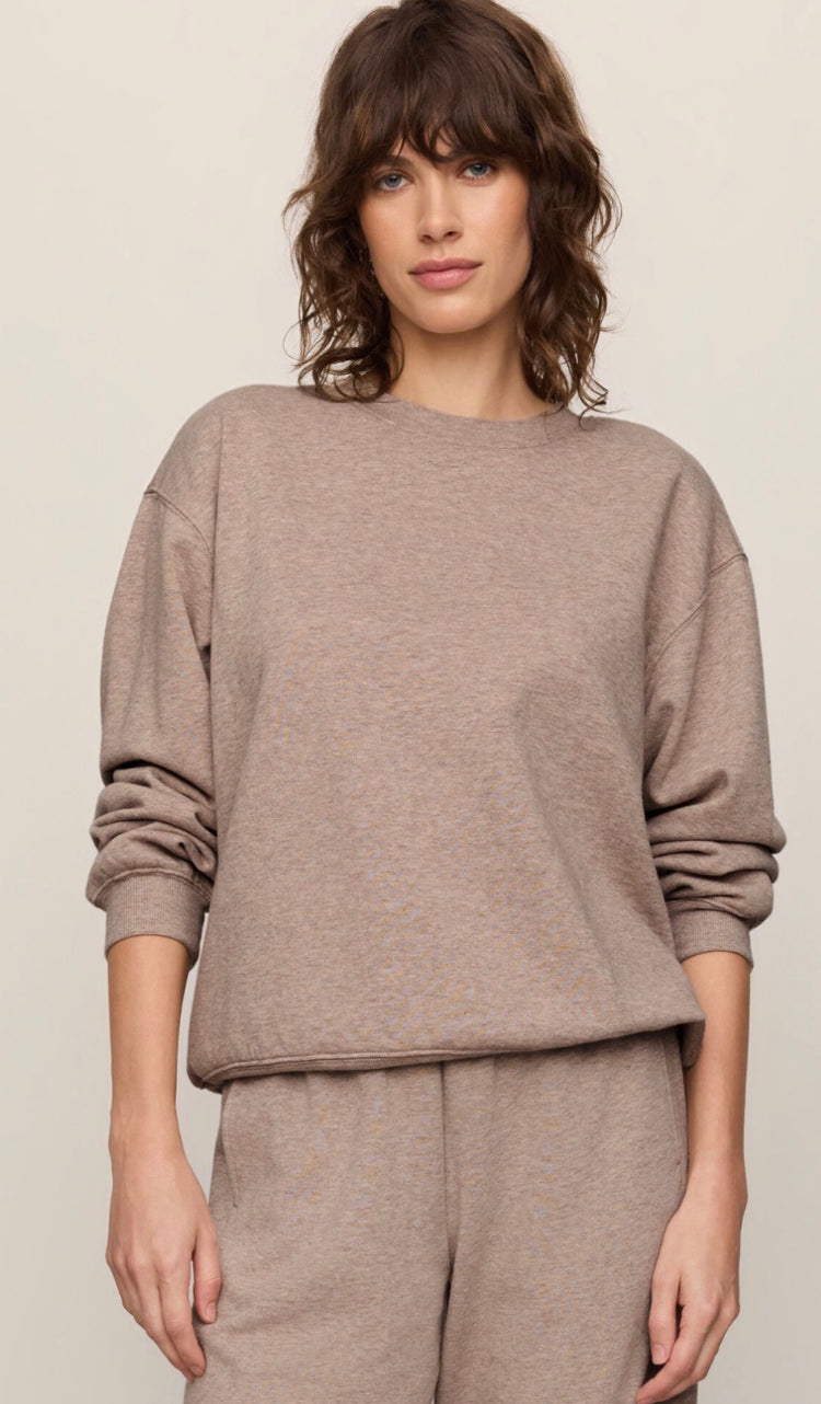 ZT254924 Classic Boyfriend Sweatshirt- Heather Ash
