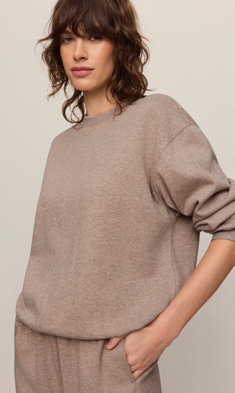 ZT254924 Classic Boyfriend Sweatshirt- Heather Ash