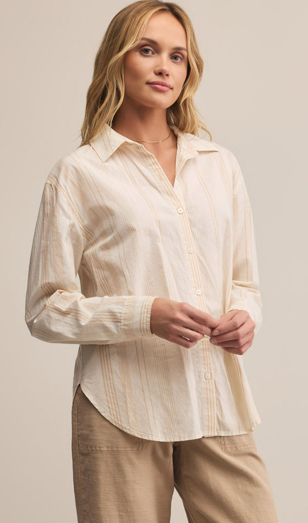 ZT253832 Seaport Striped Shirt -Biscuit