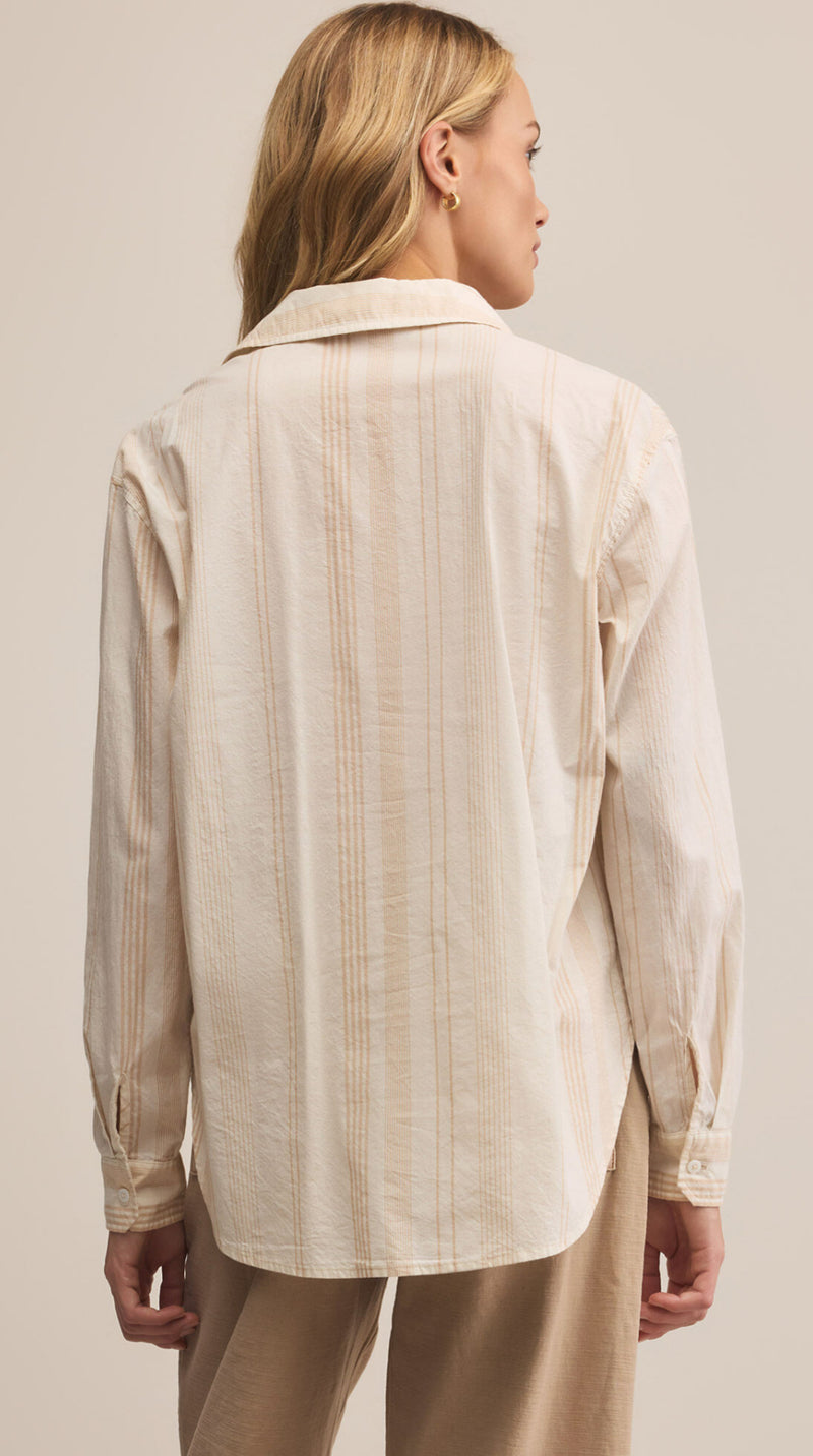 ZT253832 Seaport Striped Shirt -Biscuit