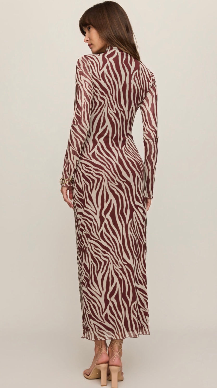 ZD263544 Sevilla Zebra Mesh Dress
