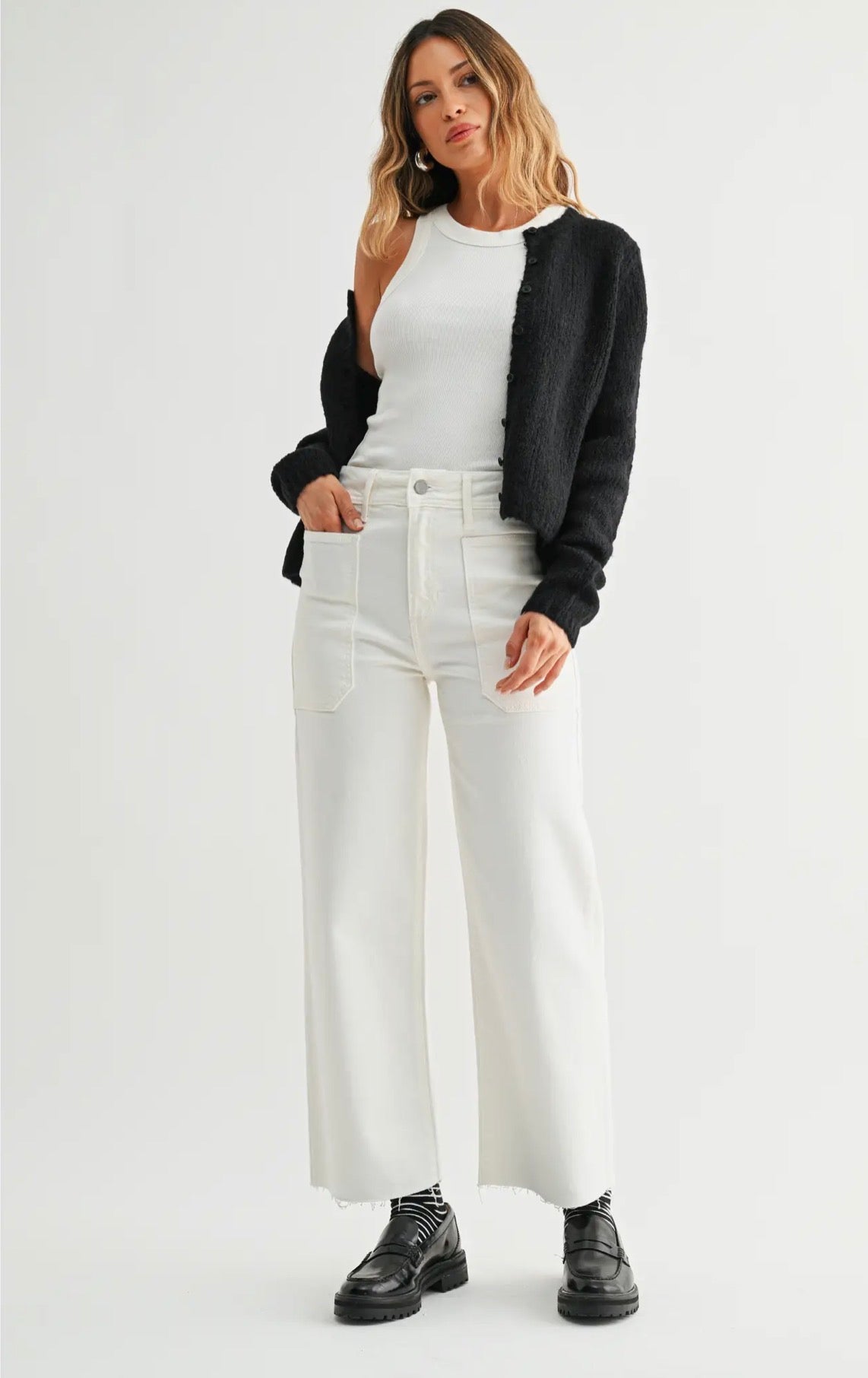 BP353 High Rise Utility Pant- Off White