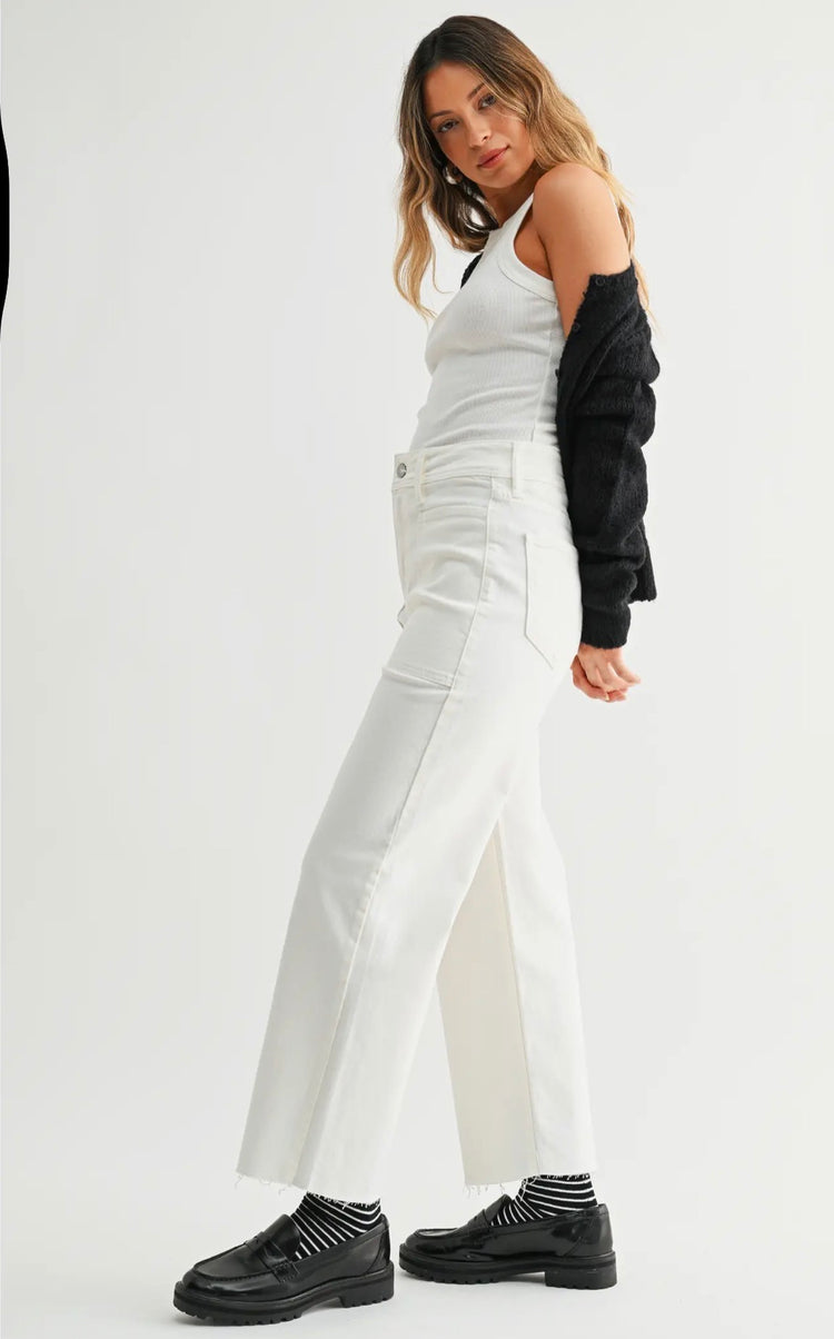 BP353 High Rise Utility Pant- Off White