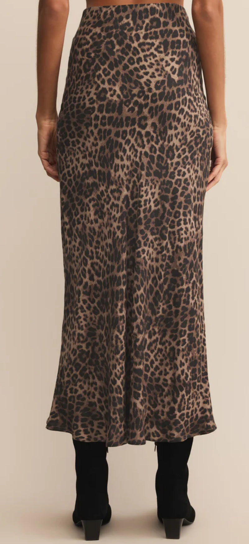 ZK253233 Izabel Leopard Skirt Desert Tan
