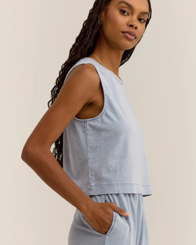 ZT222222 Sloane Jersey Denim Muscle Tank