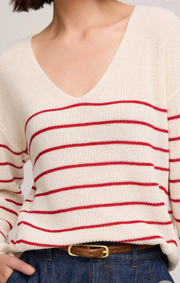 GF2508-3672 Tucker Sweater- Red Stripe
