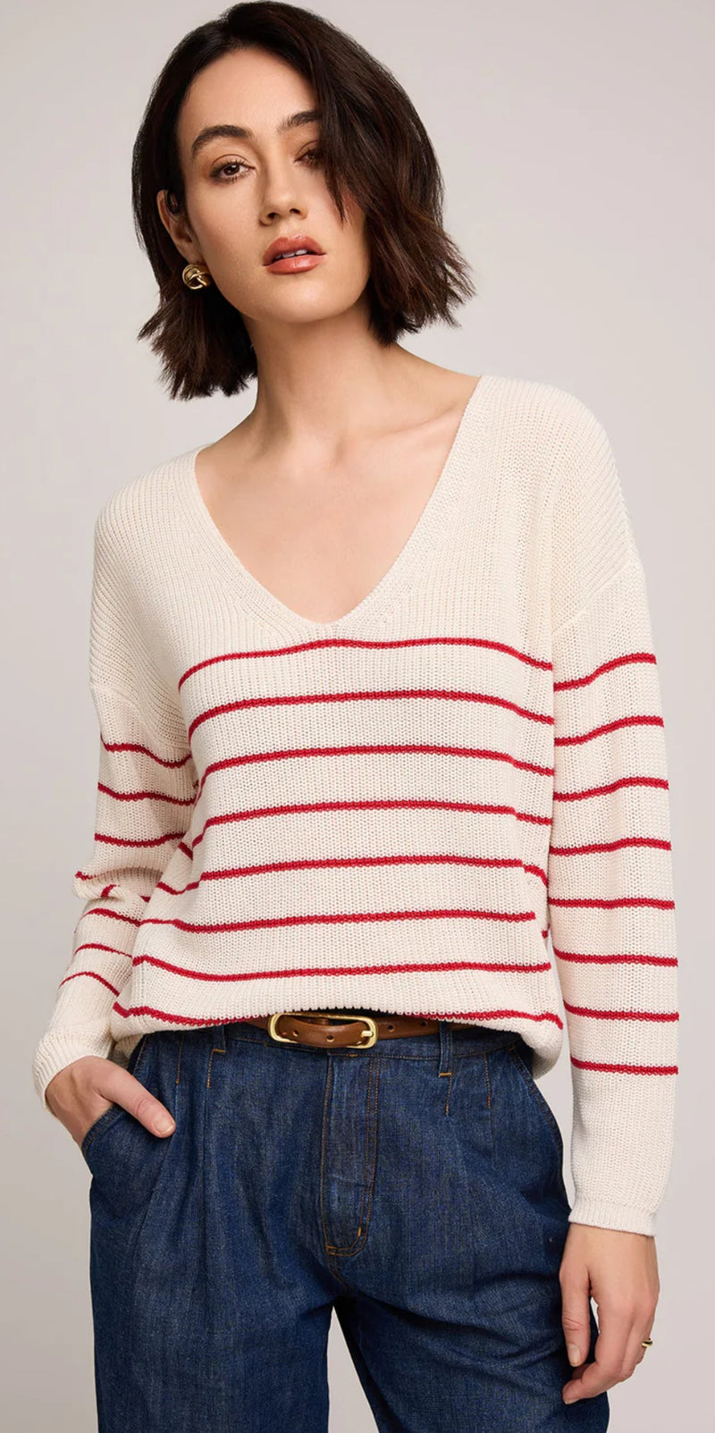 GF2508-3672 Tucker Sweater- Red Stripe