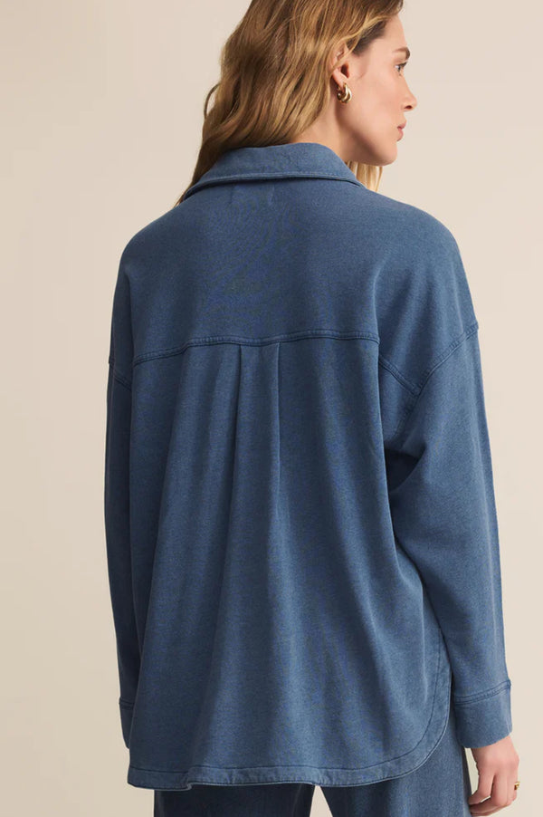 ZJ253868 All Day Knit Denim Jacket- Indigo