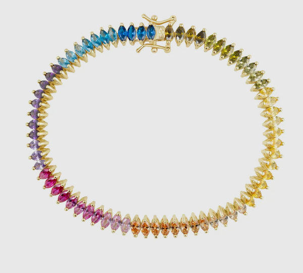 CRTB1SJD Candied Rainbow Tennis Bracelet