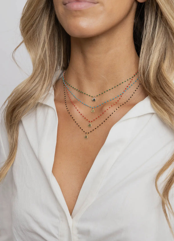 EMHNG1SJD Elsa Mini Heart Necklace - Green