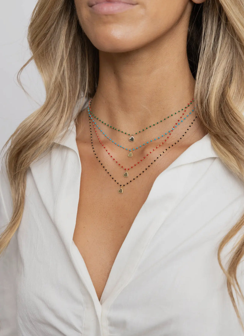 EMHNG1SJD Elsa Mini Heart Necklace - Green