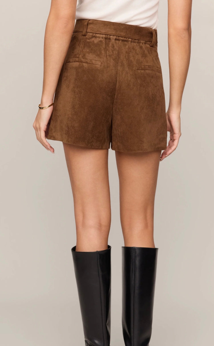 ZS263349 Ivory Suede Saddle Short